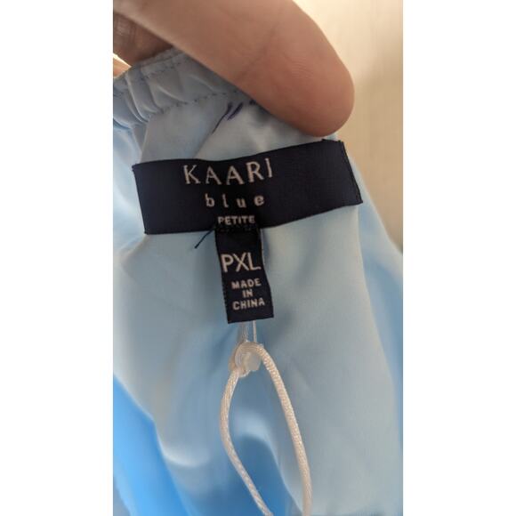 New Kaari Blue one shoulder ruffled mini dress size Petite Extra Large - Picture 5 of 6